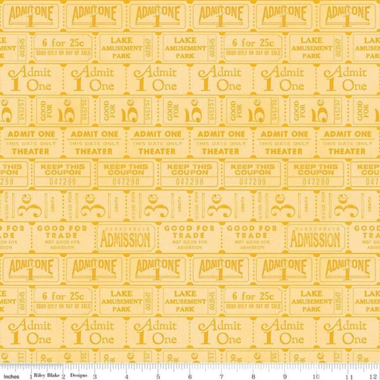 Ticket Row in Yellow (c13053-yellow) | Journal Basics | J Wecker Frisch | Riley Blake